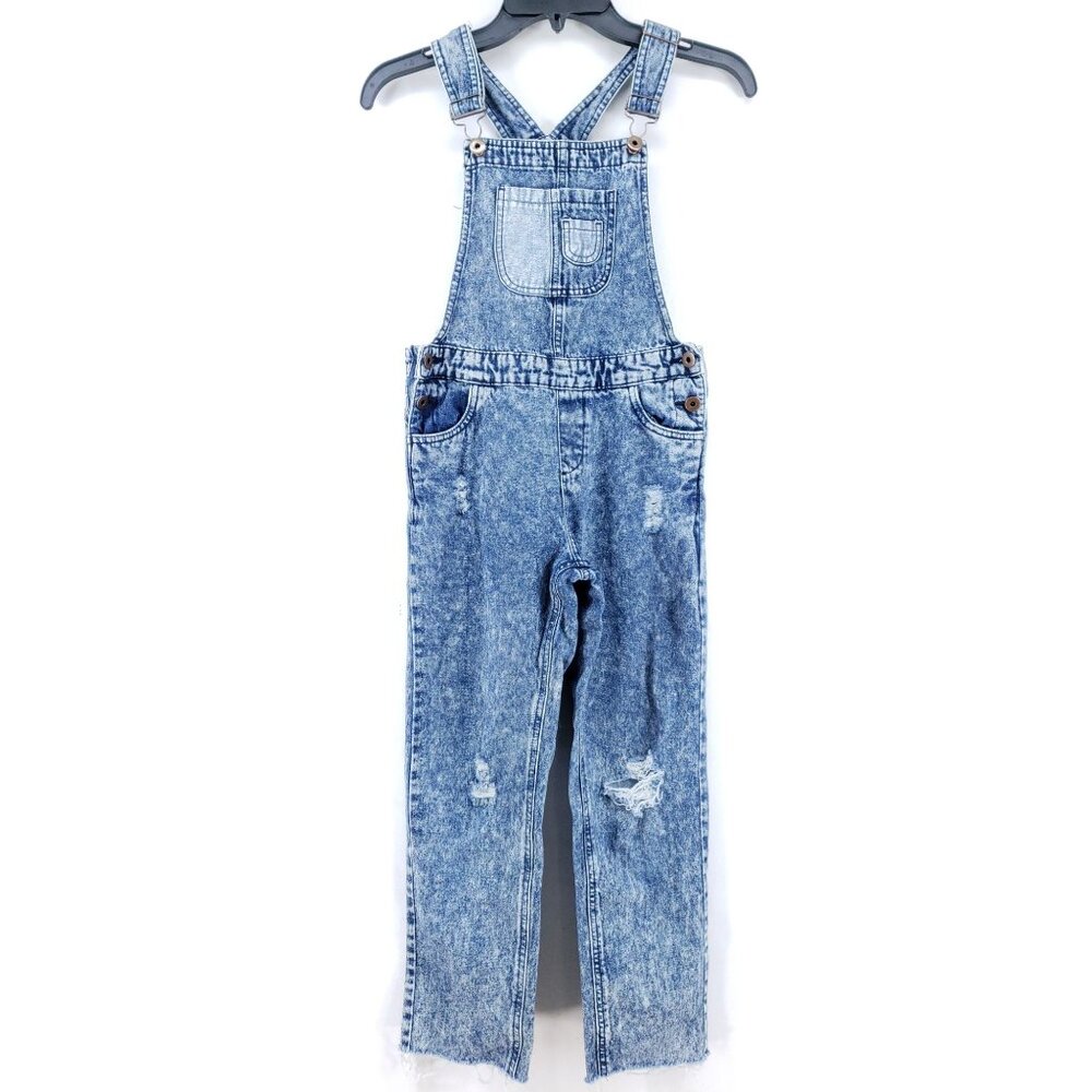 Chillipop Destroyed Overalls Girls Size 12 Acid Wash